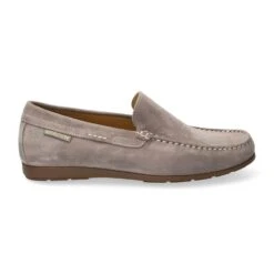 Mephisto-shop Mocassins Homme – Modèle Algoras Nubuck Gris Clair -Chaussure Soldes algoras209860204