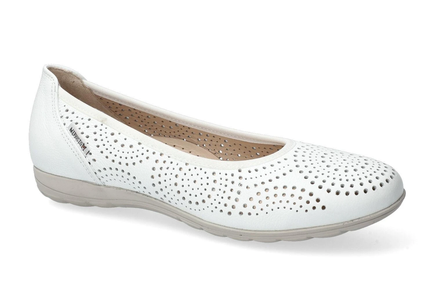 Mephisto-shop Ballerines Femme – Modèle Elsie Perf Blanc 1 Mephisto-shop Ballerines Femme – Modèle Elsie Perf Blanc