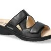 Mobils Ergonomic Mephisto Chaussons Femme – Modèle Geva Cuir Lisse Noir