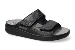 Mobils Ergonomic Mephisto Chaussons Homme – Modèle James Cuir Texturé Noir