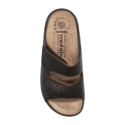 Mobils Ergonomic Mephisto Chaussons Homme – Modèle James Cuir Texturé Brun Foncé -Chaussure Soldes james20751202