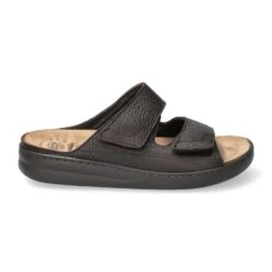 Mobils Ergonomic Mephisto Chaussons Homme – Modèle James Cuir Texturé Brun Foncé -Chaussure Soldes james20751204