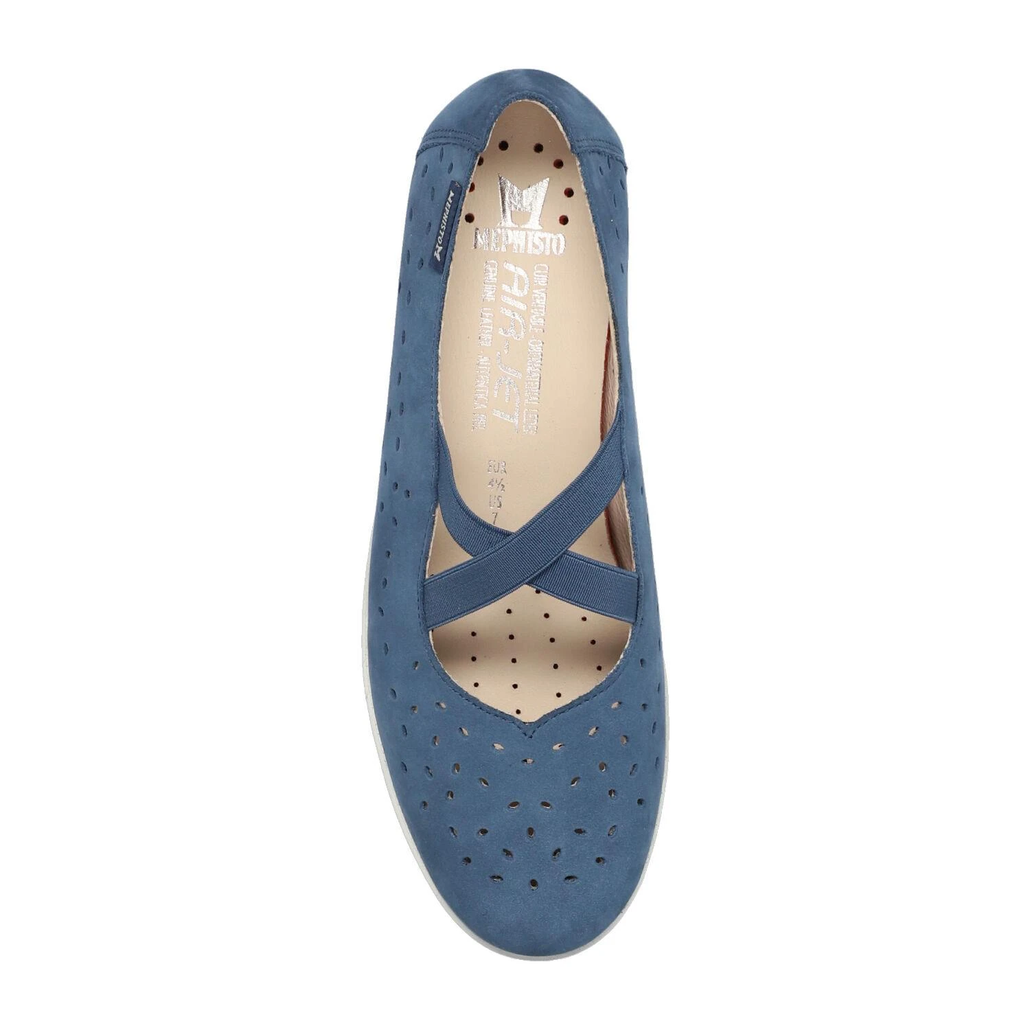 Mephisto-shop Ballerines Femme – Modèle Karla Perf Bleu Jean 2 Mephisto-shop Ballerines Femme – Modèle Karla Perf Bleu Jean – Image 2