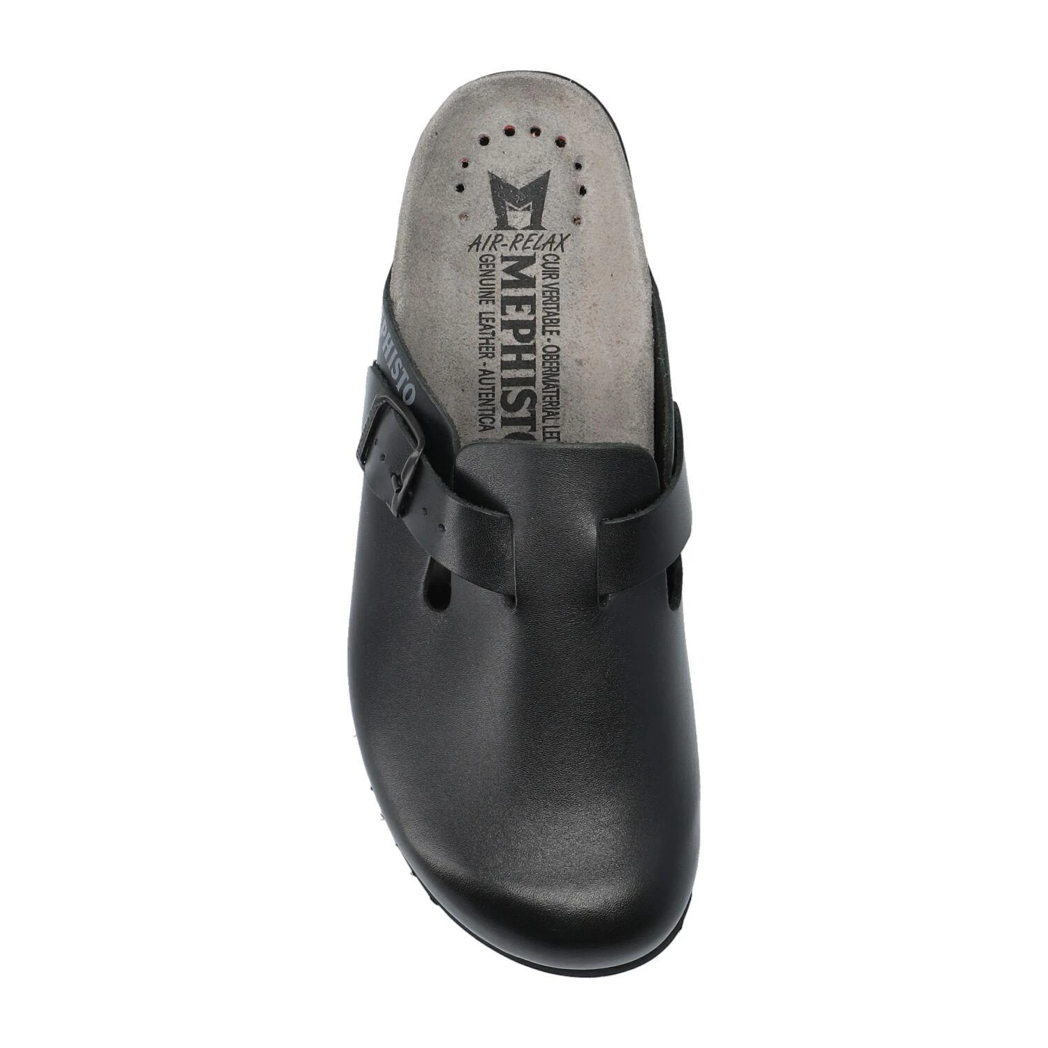 Mephisto-shop Chaussons Homme – Modèle Nathan Cuir Noir 2 Mephisto-shop Chaussons Homme – Modèle Nathan Cuir Noir – Image 2