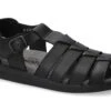 Mephisto-shop Sandales Homme – Modèle SAM Cuir Lisse Noir