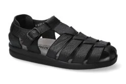 Mephisto-shop Sandales Homme – Modèle SAM Cuir Texturé Noir