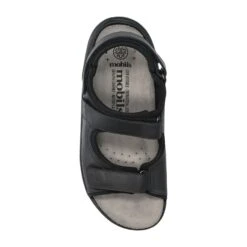 Mobils Ergonomic Mephisto Sandales Homme – Modèle Valden Cuir Gras Noir -Chaussure Soldes valden2011900202