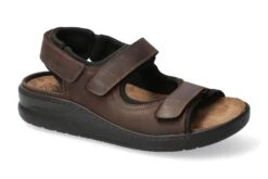 Mobils Ergonomic Mephisto Sandales Homme – Modèle Valden Cuir Gras Brun Foncé